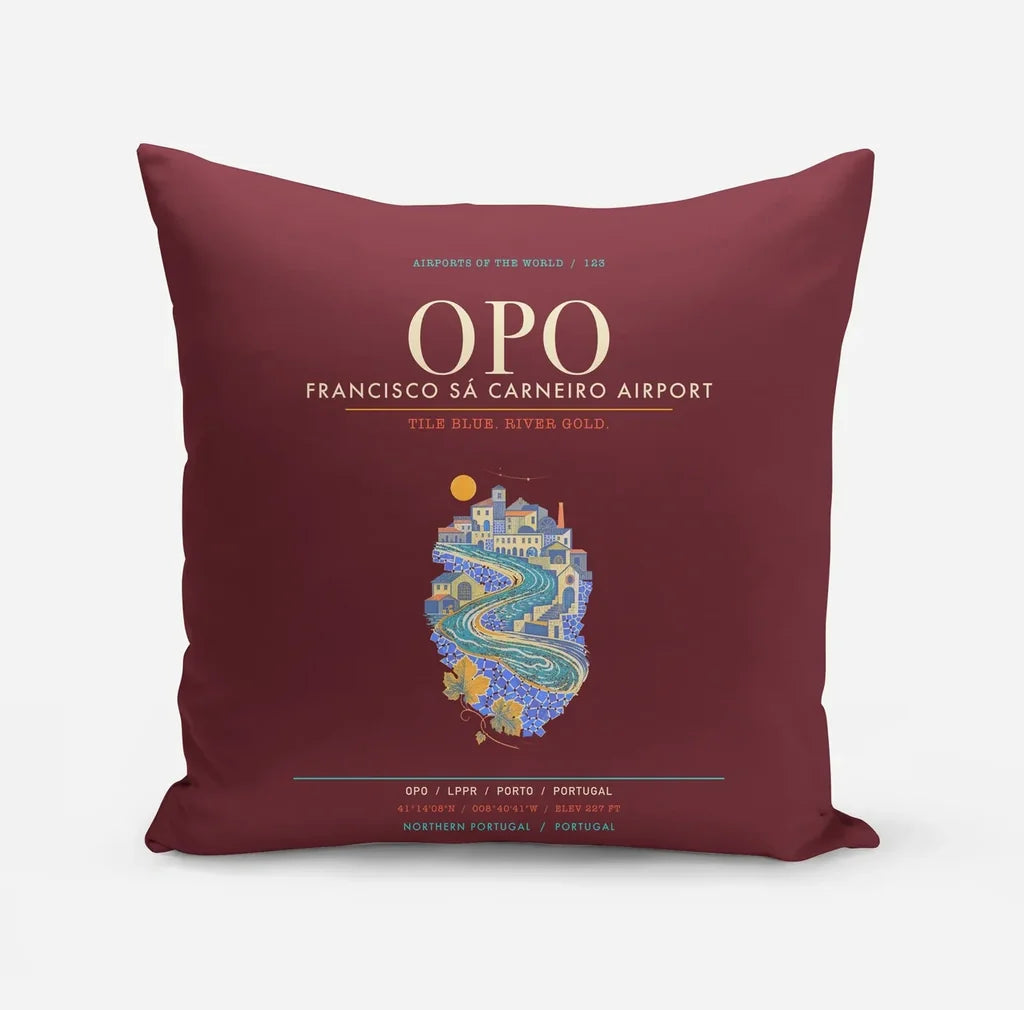 Porto Francisco Sa Carneiro Airport OPO - Douro Azulejo Current - Dark Red