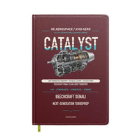 Thumbnail for CATALYST design on dark red notebook