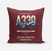 Thumbnail for Airbus A330-900neo design on dark red pillow