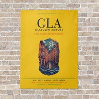 Thumbnail for Glasgow Airport GLA vertical canvas print - no frame - yellow background
