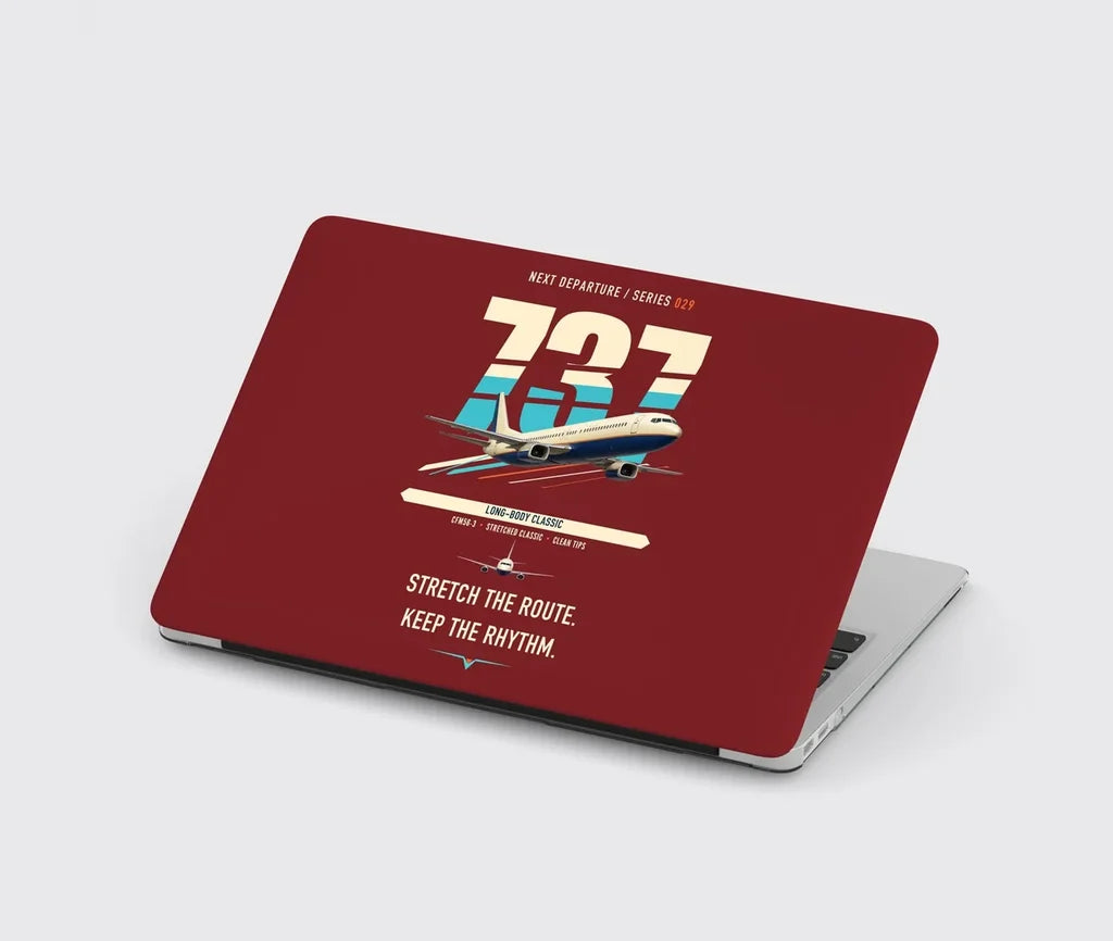 Boeing 737-400 Classic design on dark red MacBook case