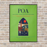 Thumbnail for Porto Alegre - Salgado Filho International Airport POA - Canvas Framed - Light Green