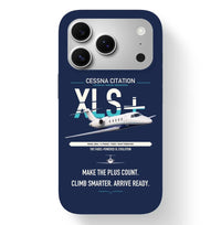 Thumbnail for Cessna Citation XLSPlus design on navy blue magsafe iphone case, for iPhone 17 Pro