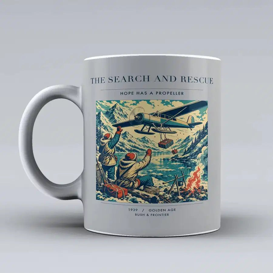 VINTAGE G4052 - The Search And Rescue - Ceramic Mug design on lightgray