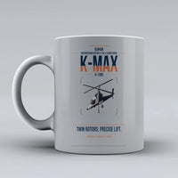 Thumbnail for Kaman K-1200 K-MAX design on light gray ceramic mug, double-side print