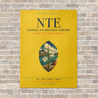 Thumbnail for Nantes Atlantique Airport NTE vertical canvas print - no frame - yellow background