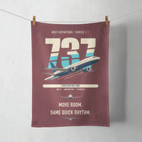 Thumbnail for Boeing 737 MAX 9 design on dark red towel
