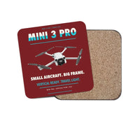 Thumbnail for DJI Mini 3 Pro design on dark red 1 piece coaster