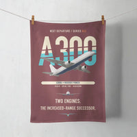 Thumbnail for Airbus A300B4 design on dark red towel