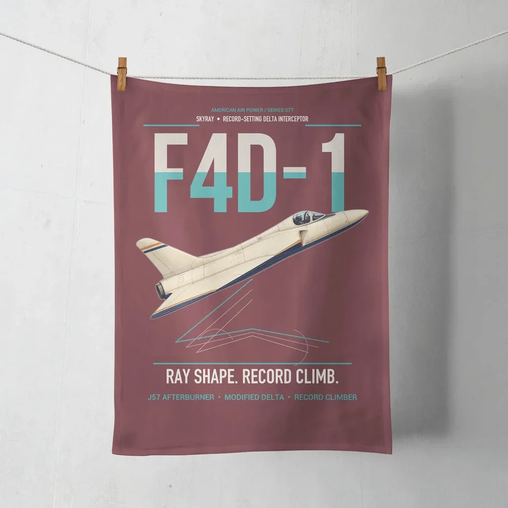 F4D-1 Skyray design on dark red towel