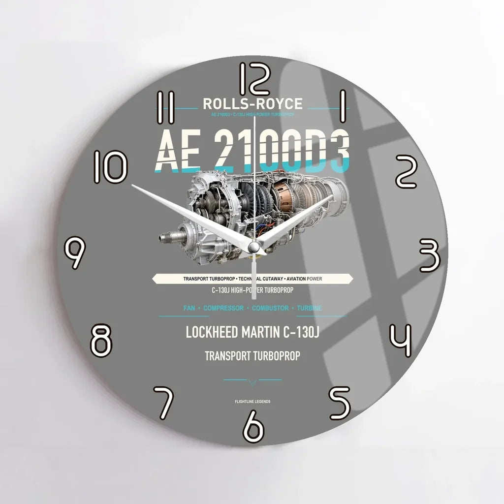 AE 2100D3 design on gray no frame wall clock