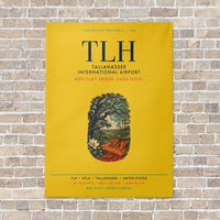 Thumbnail for Tallahassee International Airport TLH vertical canvas print - no frame - yellow background