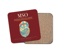 Thumbnail for Missoula Montana Airport (MSO) design on dark red 1 piece coaster