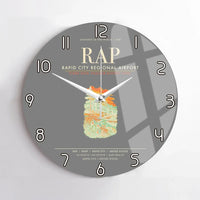 Thumbnail for Rapid City Regional Airport (RAP) design on gray no frame wall clock
