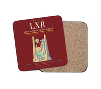 Thumbnail for Luxor International Airport (LXR) design on dark red 1 piece coaster