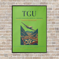 Thumbnail for Toncontín International Airport TGU — Tegucigalpa vertical canvas print - framed - light green background