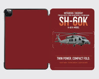 Thumbnail for Mitsubishi Sikorsky SH-60K design on dark red ipad tablet case