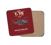 Thumbnail for Sikorsky S-70i FIREHAWK design on dark red 1 piece coaster