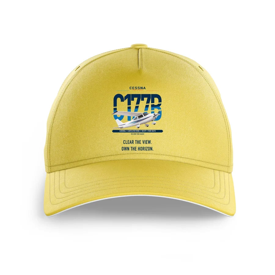 Cessna 177B Cardinal design on yellow printed hat