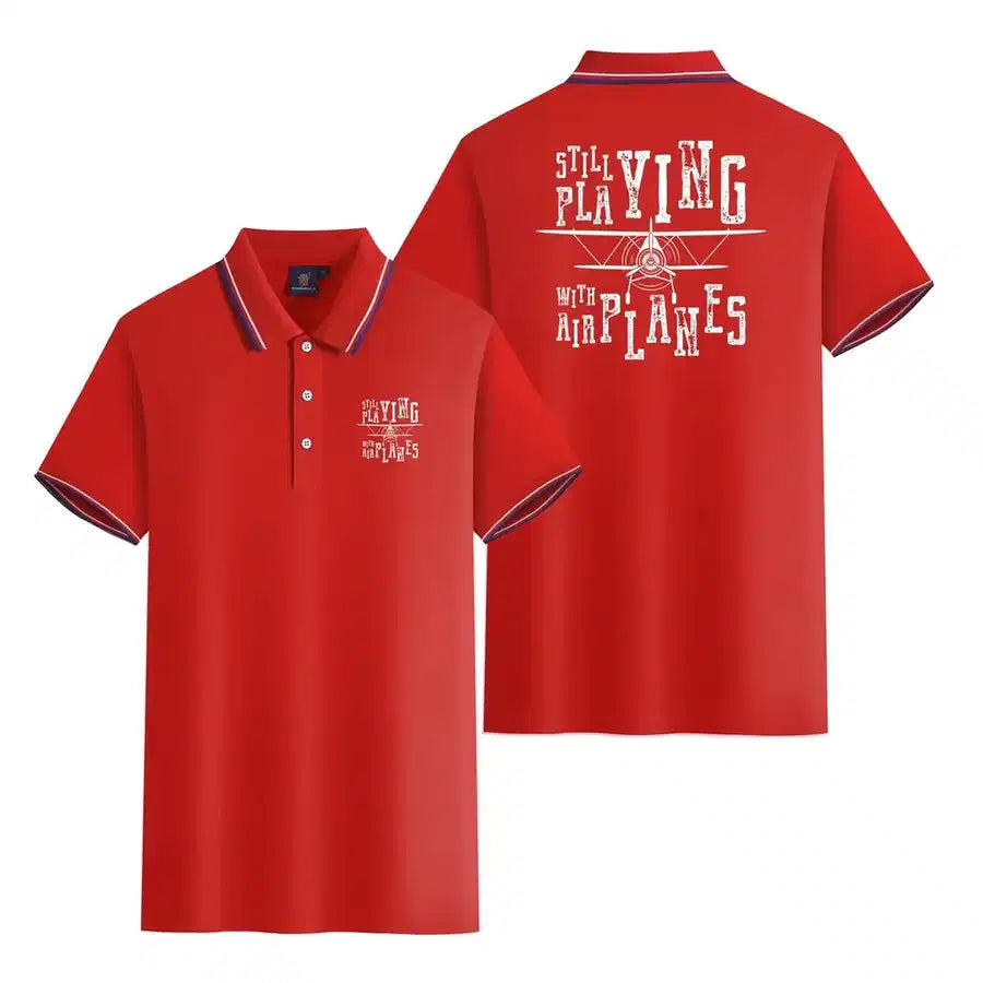 Customisable Still Playing With Airplanes Polo Shirt - view 12