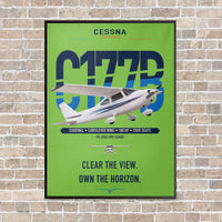 Thumbnail for Cessna 177B Cardinal vertical canvas print - framed - light green background