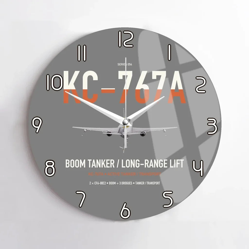 Boeing KC-767A design on gray no frame wall clock