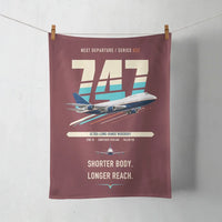 Thumbnail for Boeing 747SP design on dark red towel