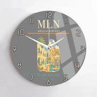 Thumbnail for Melilla Airport (MLN) design on gray no frame wall clock
