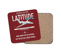 Thumbnail for Cessna Citation Latitude design on dark red 1 piece coaster