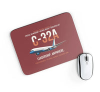 Thumbnail for C-32A Air Force Two Global Reach design on dark red rectangle mouse pad
