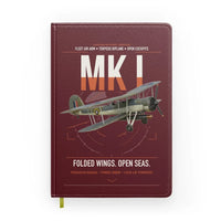 Thumbnail for Fairey Swordfish Mk I design on dark red notebook