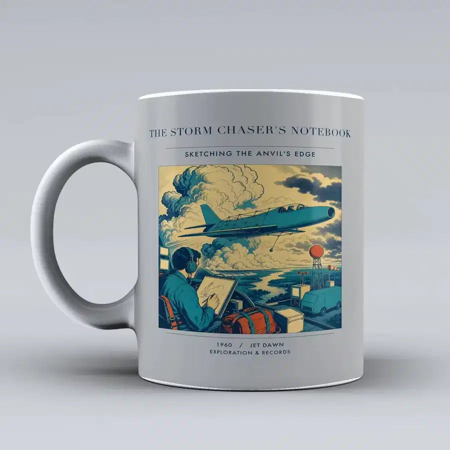 VINTAGE G4393 - The Storm Chaser's Notebook - Ceramic Mug design on lightgray
