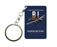 Thumbnail for Avro Lancaster B I design on navy blue designed key chain, double-side print