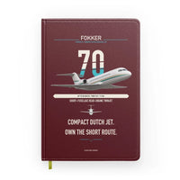 Thumbnail for Fokker 70 design on dark red notebook