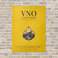 Thumbnail for Vilnius Airport VNO vertical canvas print - no frame - yellow background