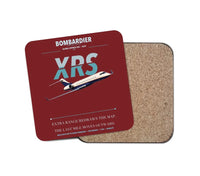 Thumbnail for Bombardier Global Express XRS design on dark red 1 piece coaster