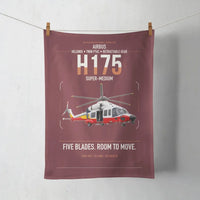 Thumbnail for Airbus H175 design on dark red towel
