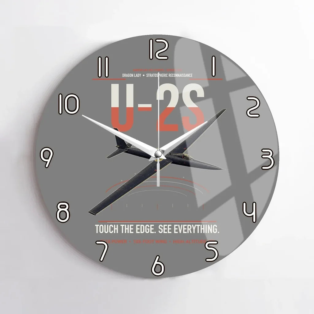 U-2S Dragon Lady design on gray no frame wall clock