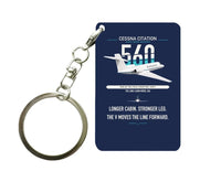 Thumbnail for Cessna Citation 560 - Citation V design on navy blue designed key chain, double-side print