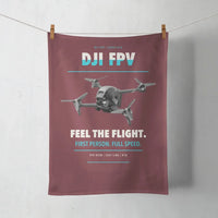 Thumbnail for DJI FPV design on dark red towel