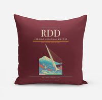 Thumbnail for Redding Regional Airport (RDD) design on dark red pillow