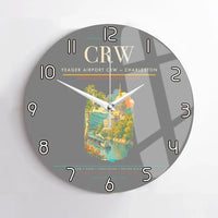 Thumbnail for Yeager Airport (CRW) design on gray no frame wall clock