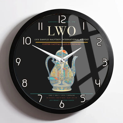 Lviv Danylo Halytskyi International Airport LWO Wall-Clock Framed - Black