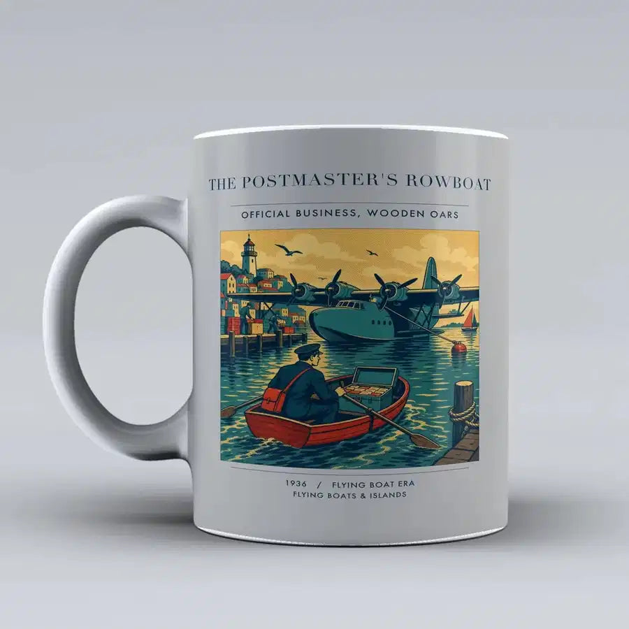 VINTAGE G4278 - The Postmaster's Rowboat - Ceramic Mug design on lightgray