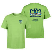 Thumbnail for Cessna 182 Skylane design on light green t-shirt, double-side print