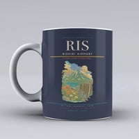 Thumbnail for Rishiri Airport (RIS) airport code design on dark blue ceramic mug