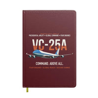 Thumbnail for VC-25A Air Force One Presidential Airlift design on dark red notebook