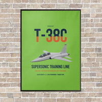 Thumbnail for T-38C Talon vertical canvas print - framed - light green background