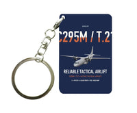Thumbnail for Airbus C295M T.21 design on navy blue designed key chain, double-side print