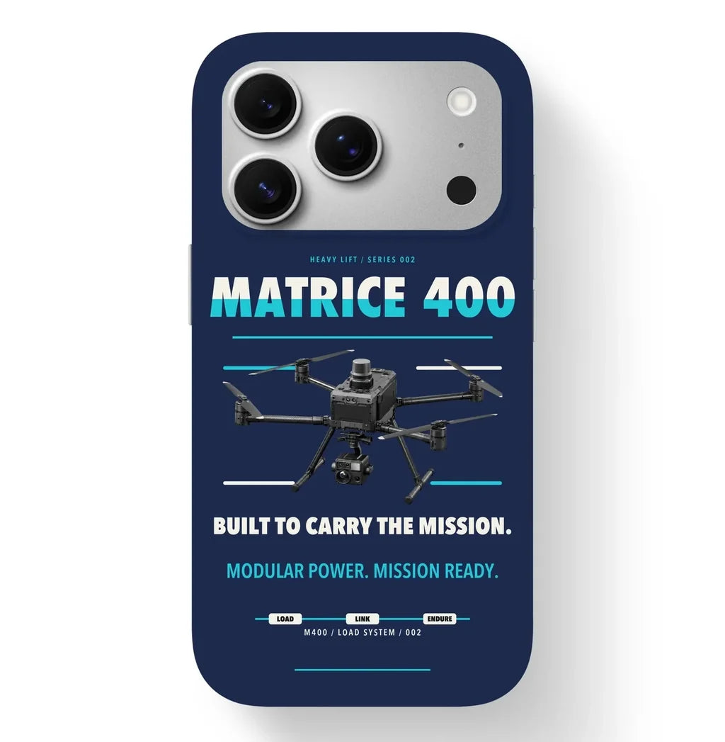 DJI Matrice 400 Case design on navy blue iphone case